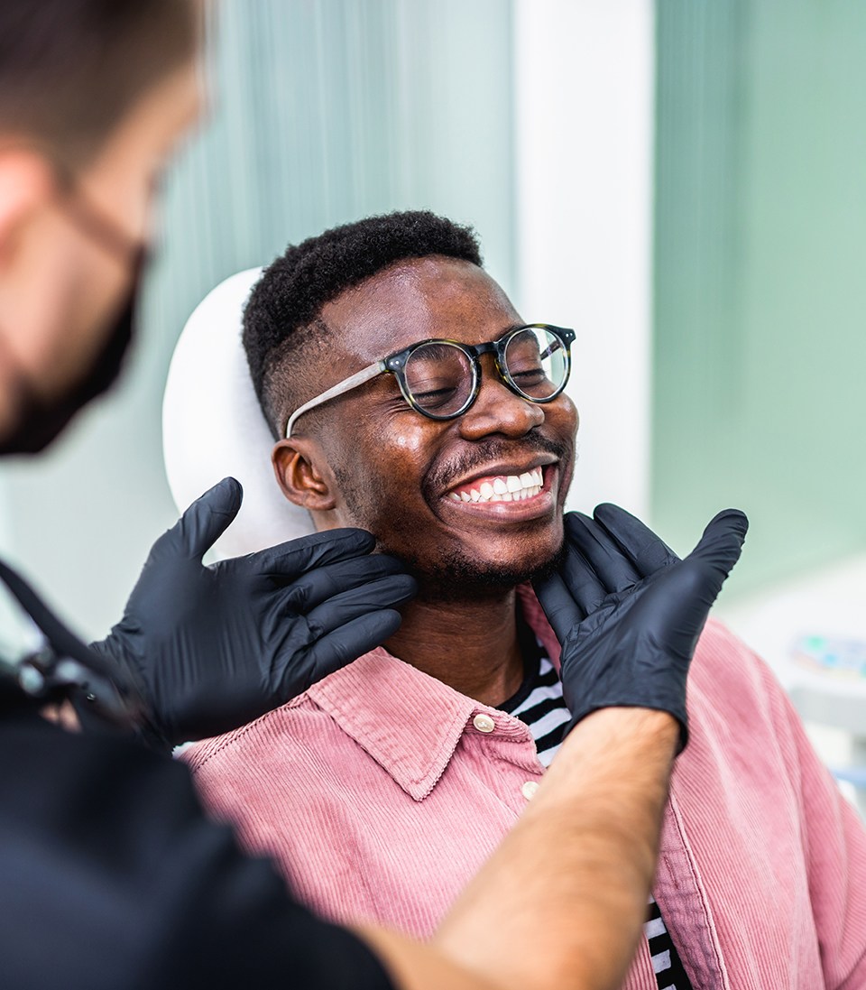 Man smiling in the dental chair